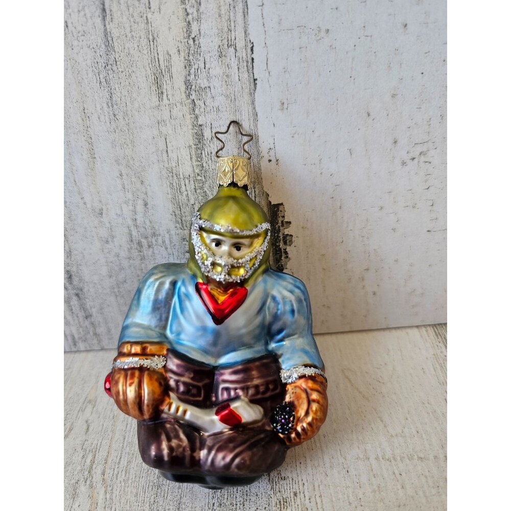 Inge glas glass hockey player sport ornament‎ Xmas tree